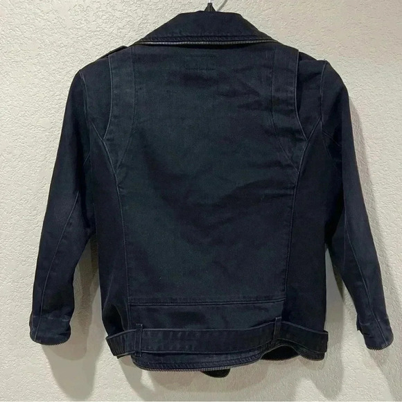 Current/Elliott Current Elliott The Zipper Edge Biker Moto Jacket Night Wash 0 - Picture 4 of 16